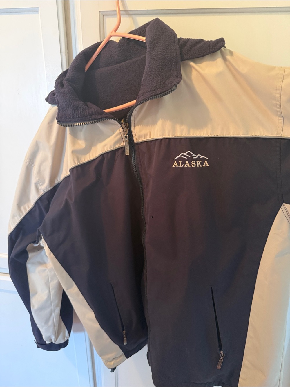 Men's Two-Tone Navy and Beige Outdoor Jacket